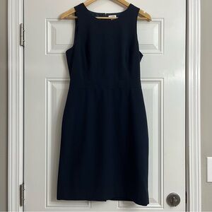 J Crew Women's Sz 4 Sheath Dress Style J4614 Dark Blue Sleeveless Casual